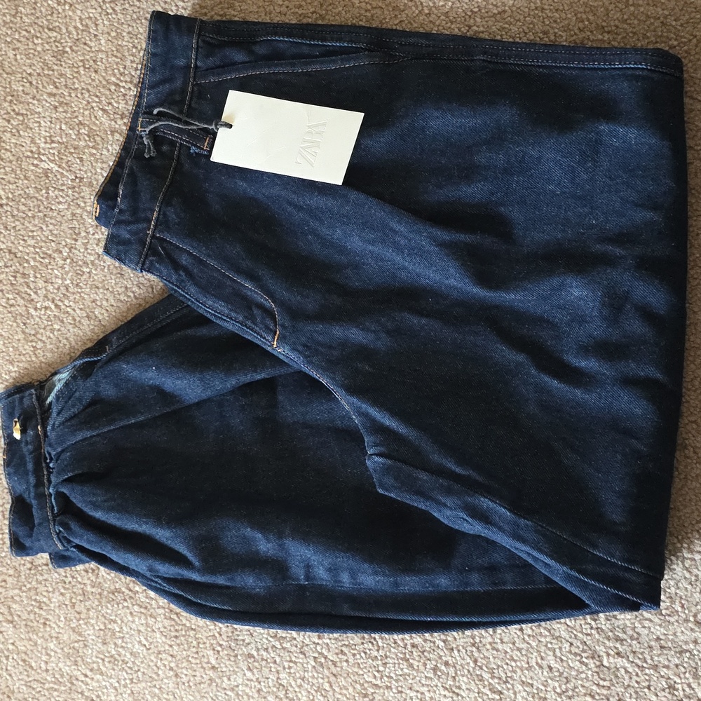 ZARA DENIM BALLOON PANTS BLUE SIZE S - Picture 15 of 15